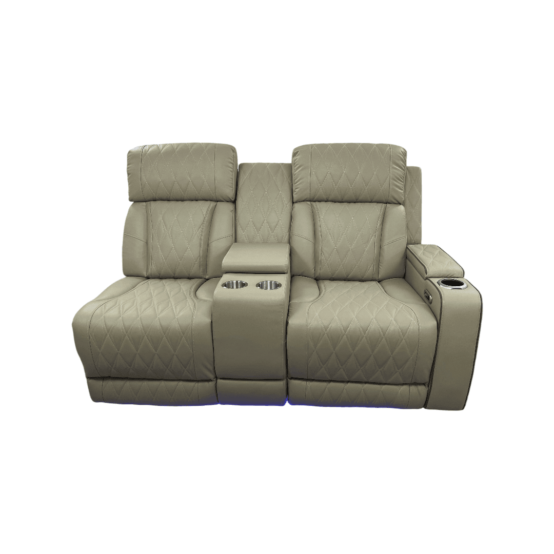 Latitude Run Power Leather Reclining Sofa With Led, Hide-Away Storage and Wireless Charger - Thumbnail 2