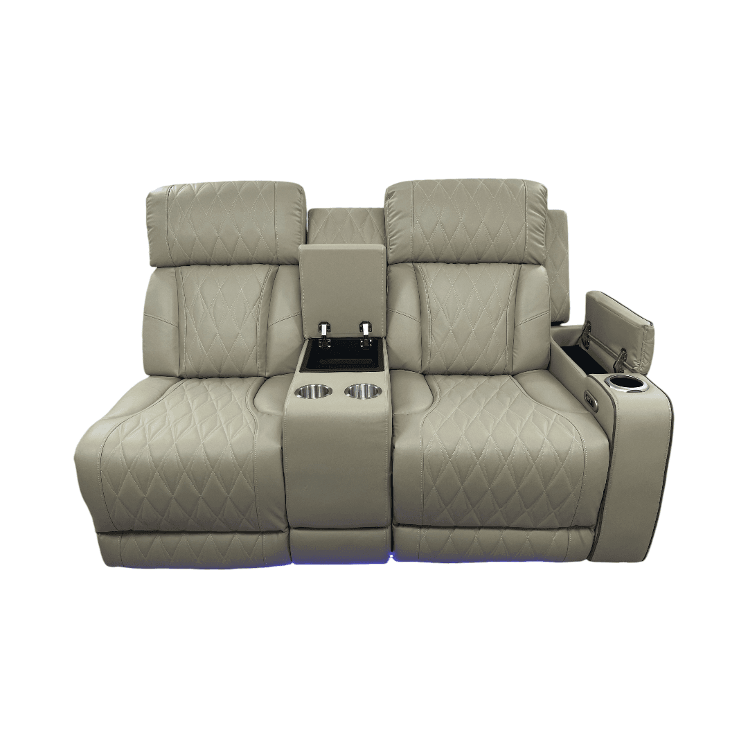 Latitude Run Power Leather Reclining Sofa With Led, Hide-Away Storage and Wireless Charger - Thumbnail 3
