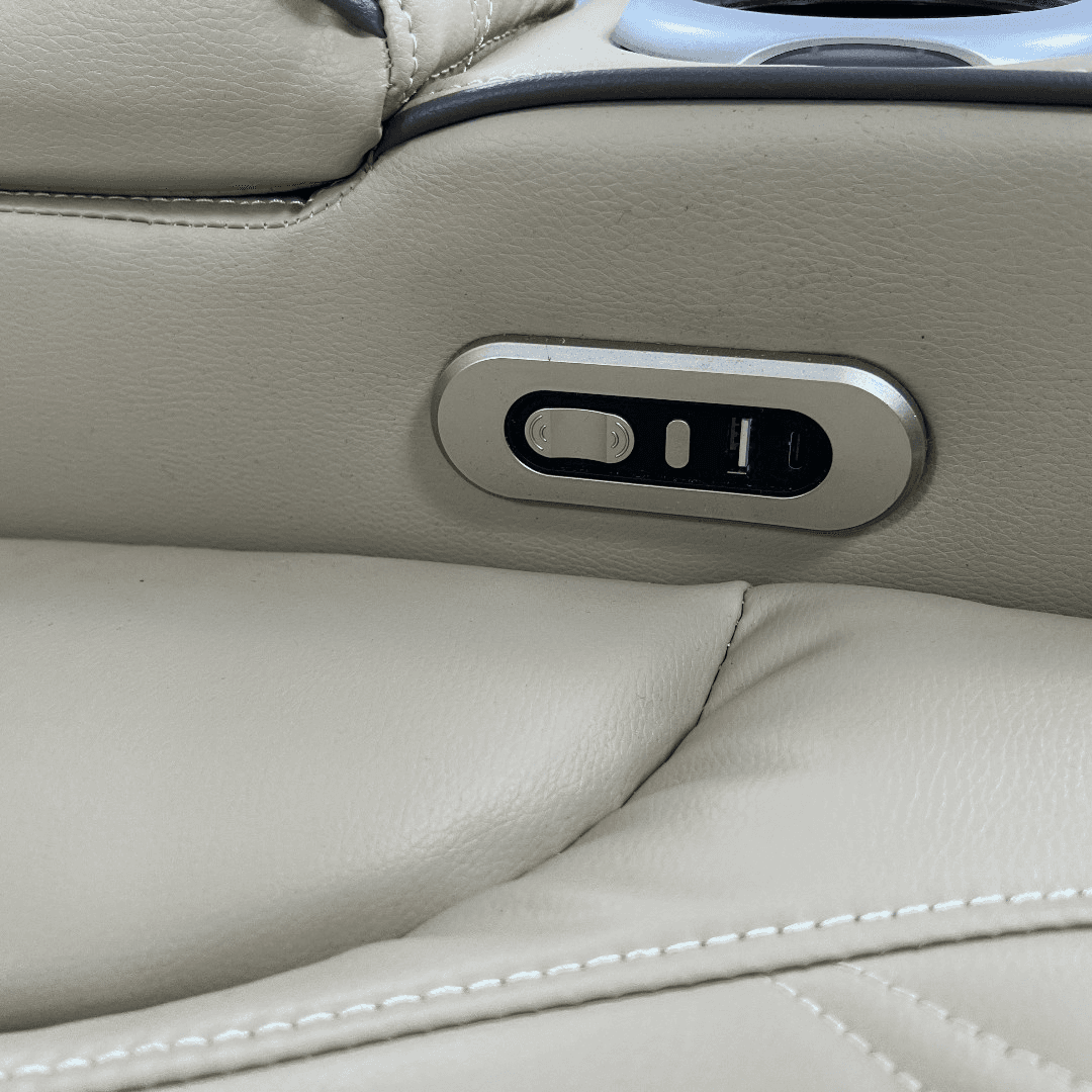 Latitude Run Power Leather Reclining Sofa With Led, Hide-Away Storage and Wireless Charger - Thumbnail 16