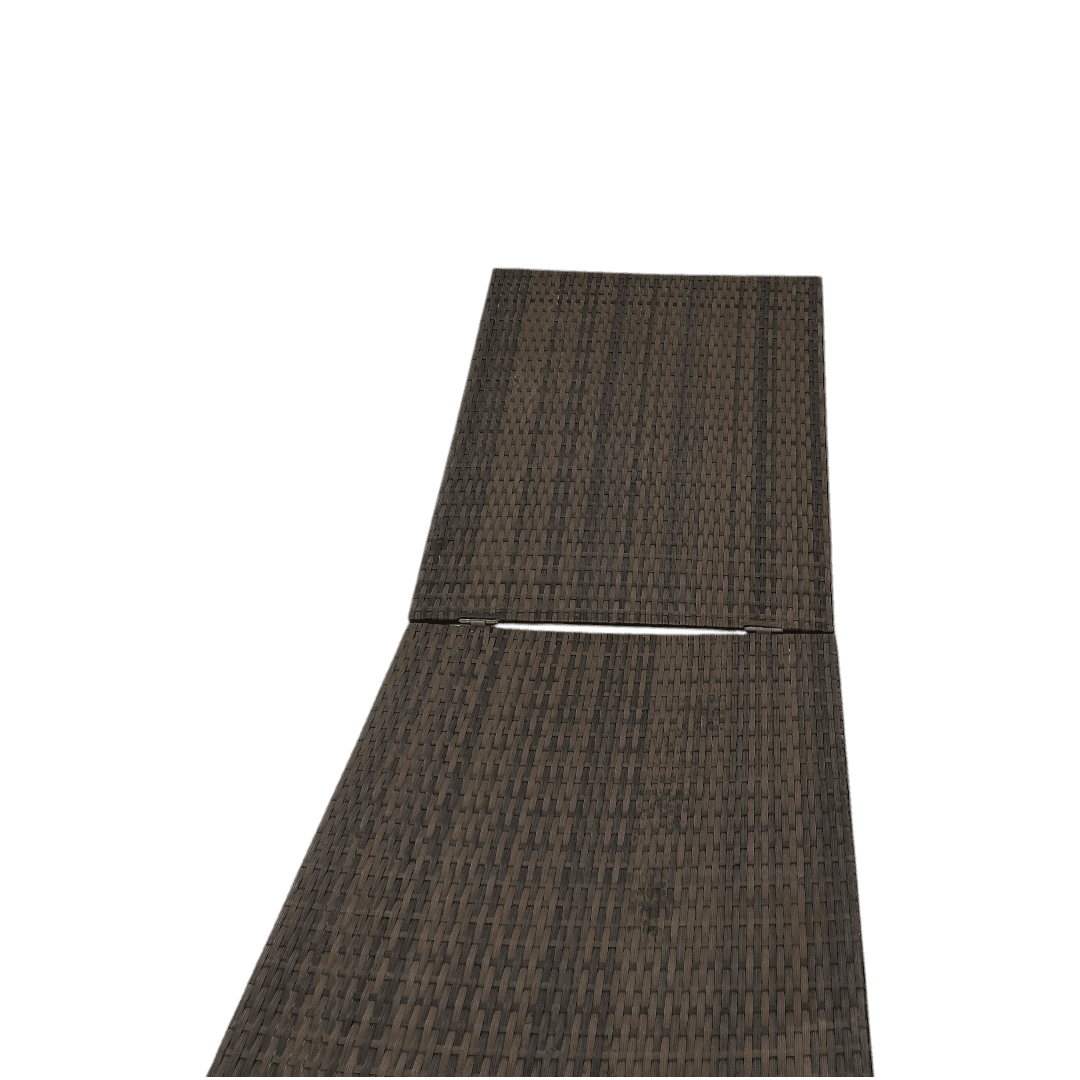 Costway Brown Back Adjustable Rattan Chair Chaise Recliner with Beige Cushions - Thumbnail 14