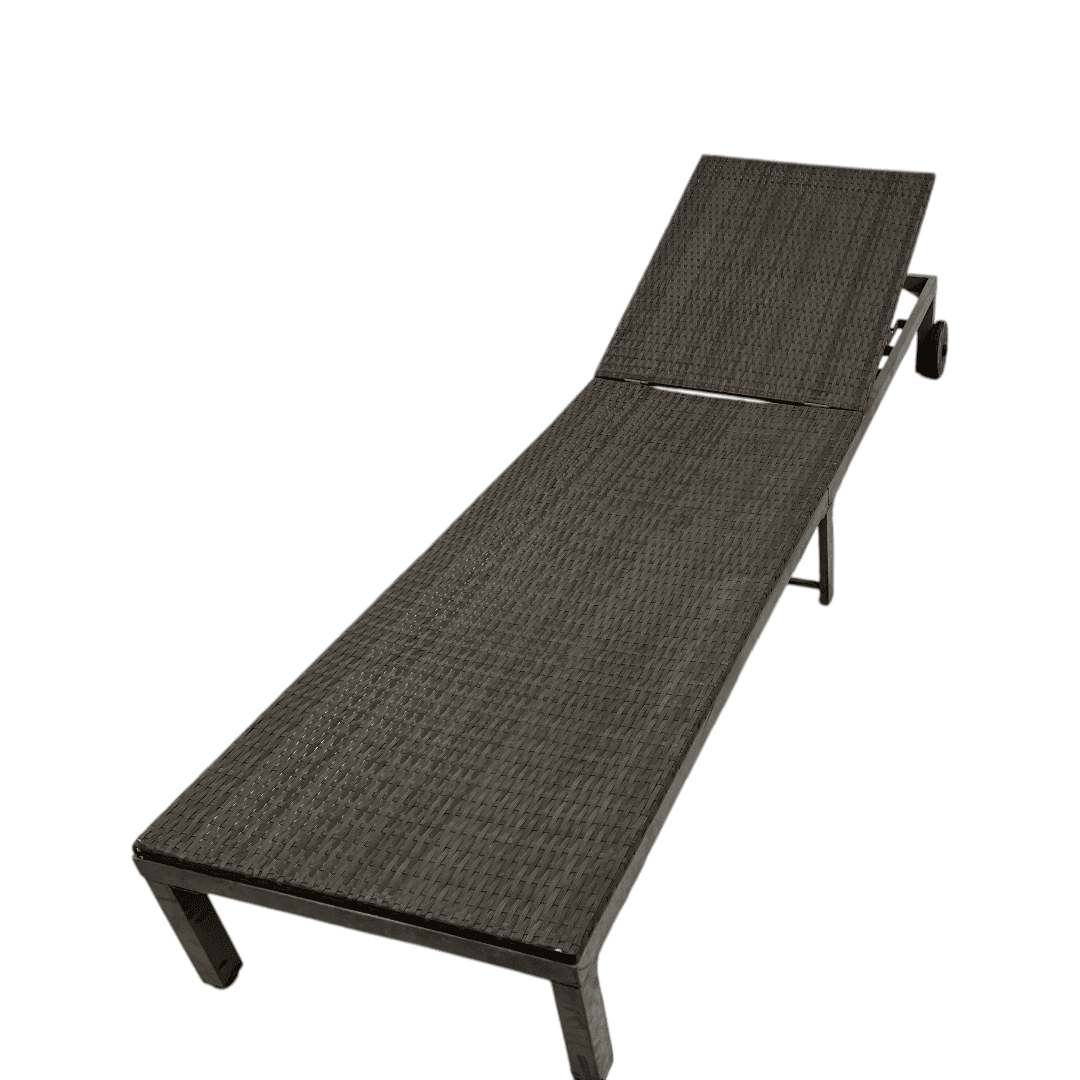 Costway Brown Back Adjustable Rattan Chair Chaise Recliner with Beige Cushions - Thumbnail 13