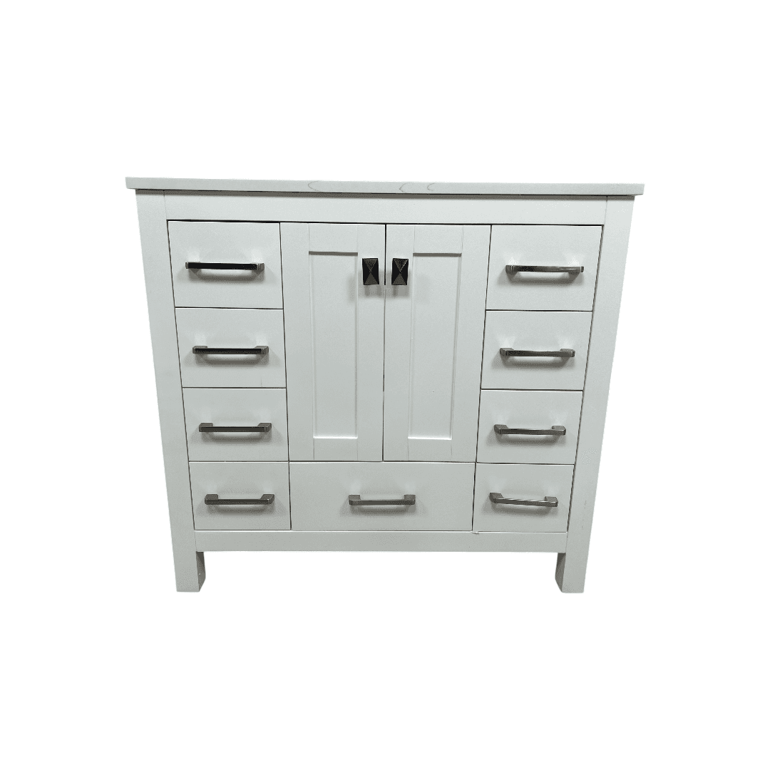 Latitude Run Ethyn Bathroom Vanity with White Carrara Countertop and Undermount Porcelain Sink - Thumbnail 8