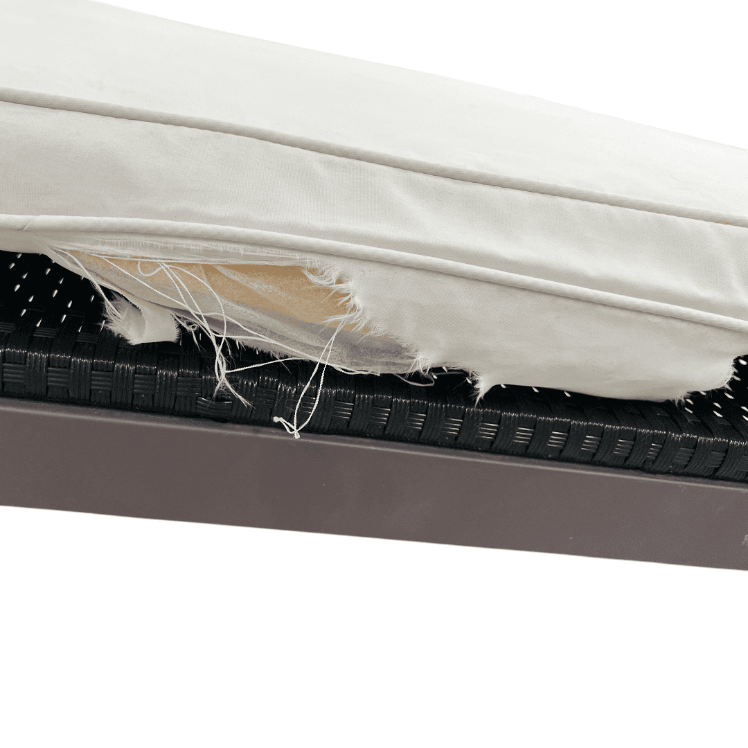 Costway Brown Back Adjustable Rattan Chair Chaise Recliner with Beige Cushions - Thumbnail 15