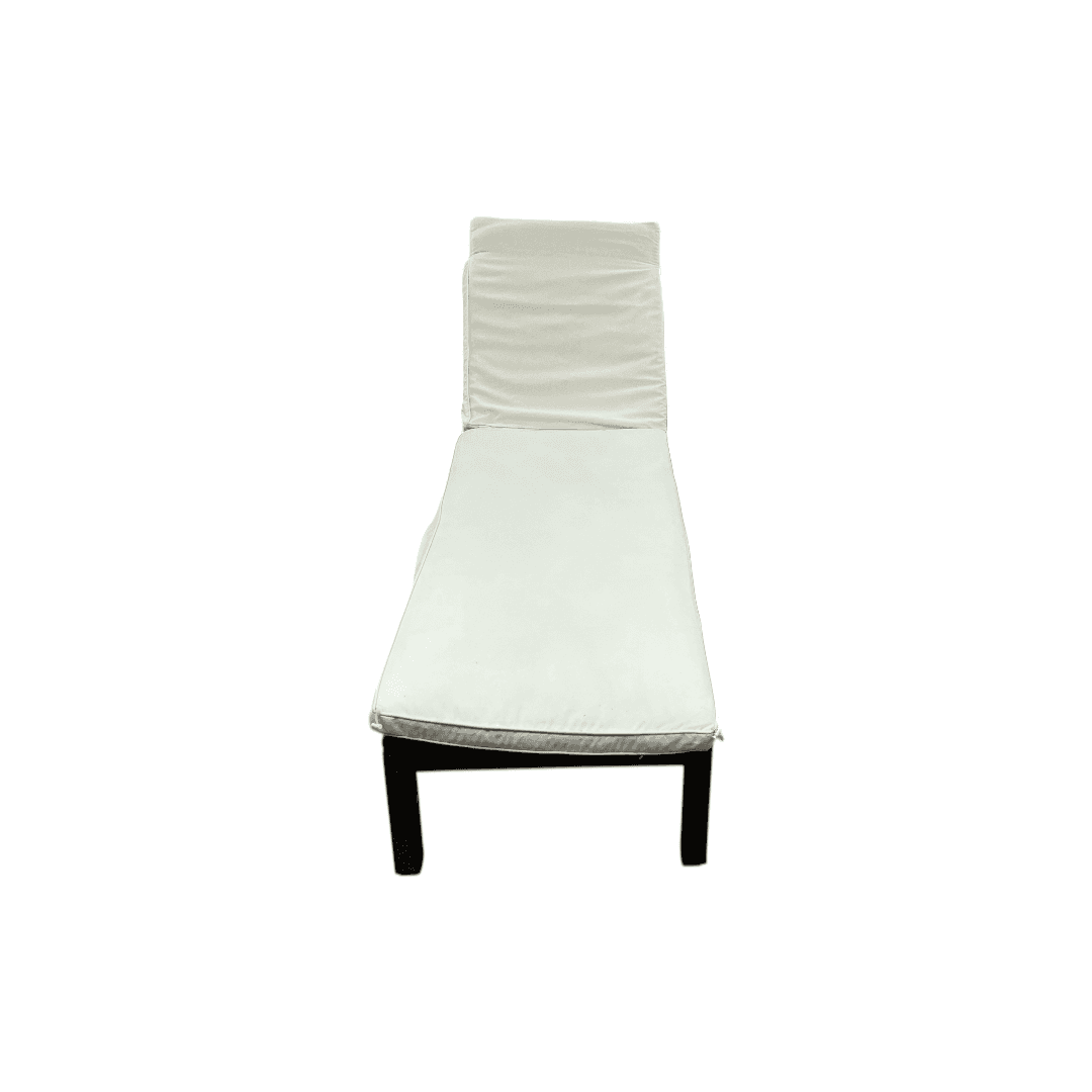 Costway Brown Back Adjustable Rattan Chair Chaise Recliner with Beige Cushions - Thumbnail 2