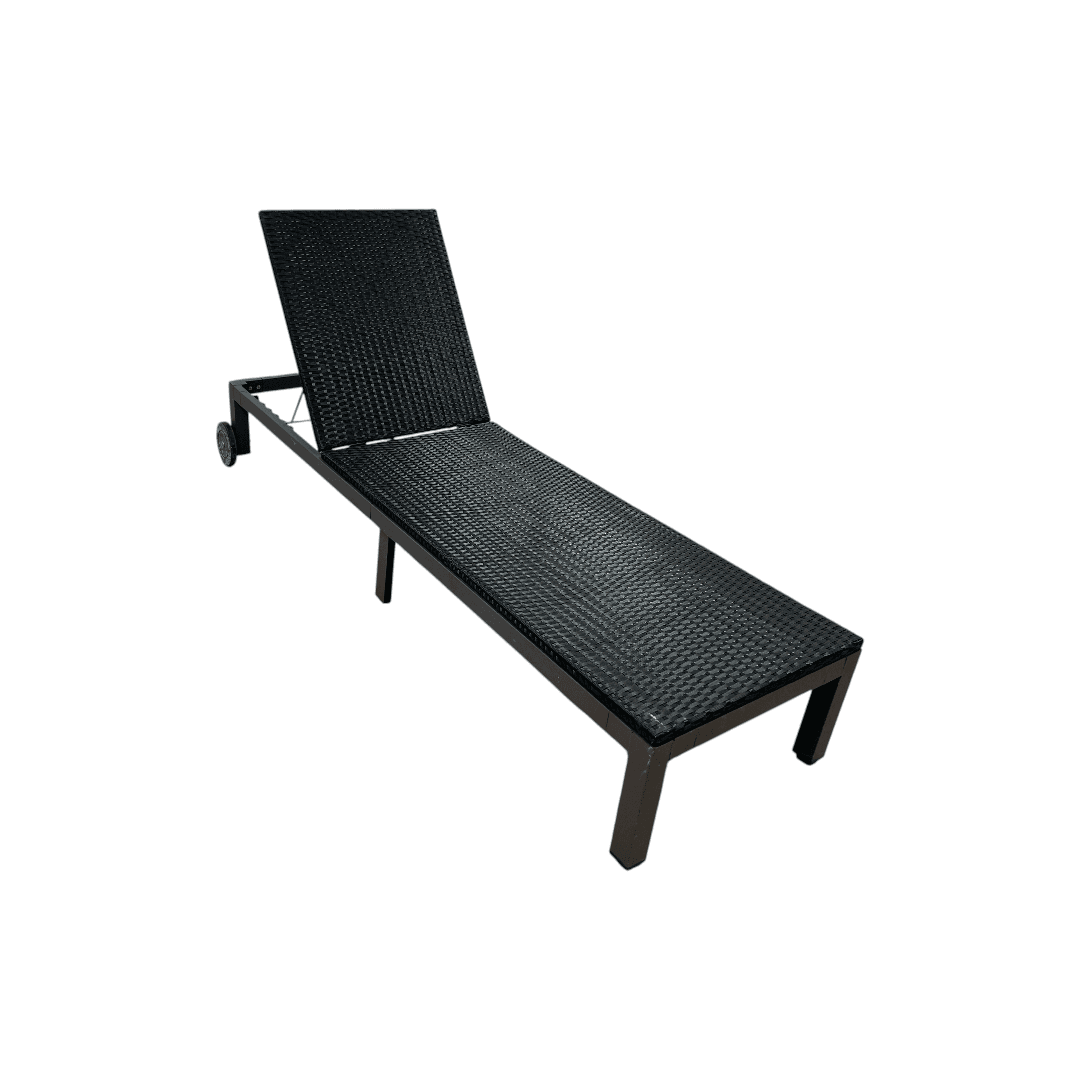 Costway Brown Back Adjustable Rattan Chair Chaise Recliner with Beige Cushions - Thumbnail 10