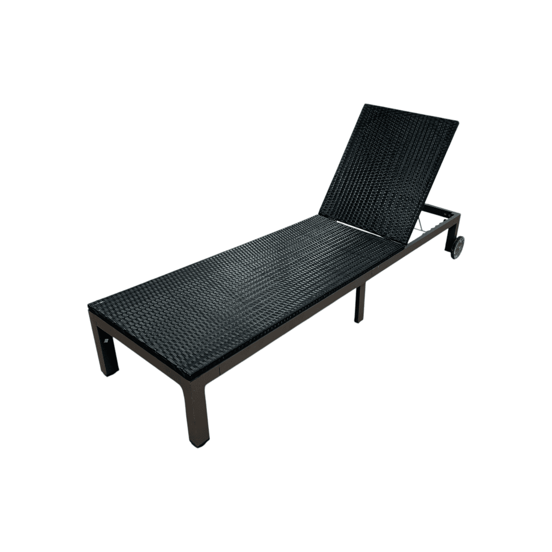 Costway Brown Back Adjustable Rattan Chair Chaise Recliner with Beige Cushions - Thumbnail 9