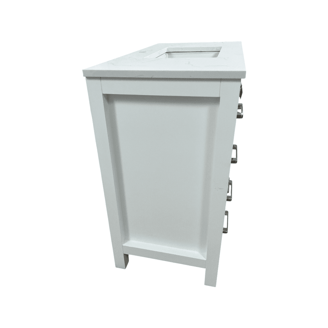 Latitude Run Ethyn Bathroom Vanity with White Carrara Countertop and Undermount Porcelain Sink - Thumbnail 10