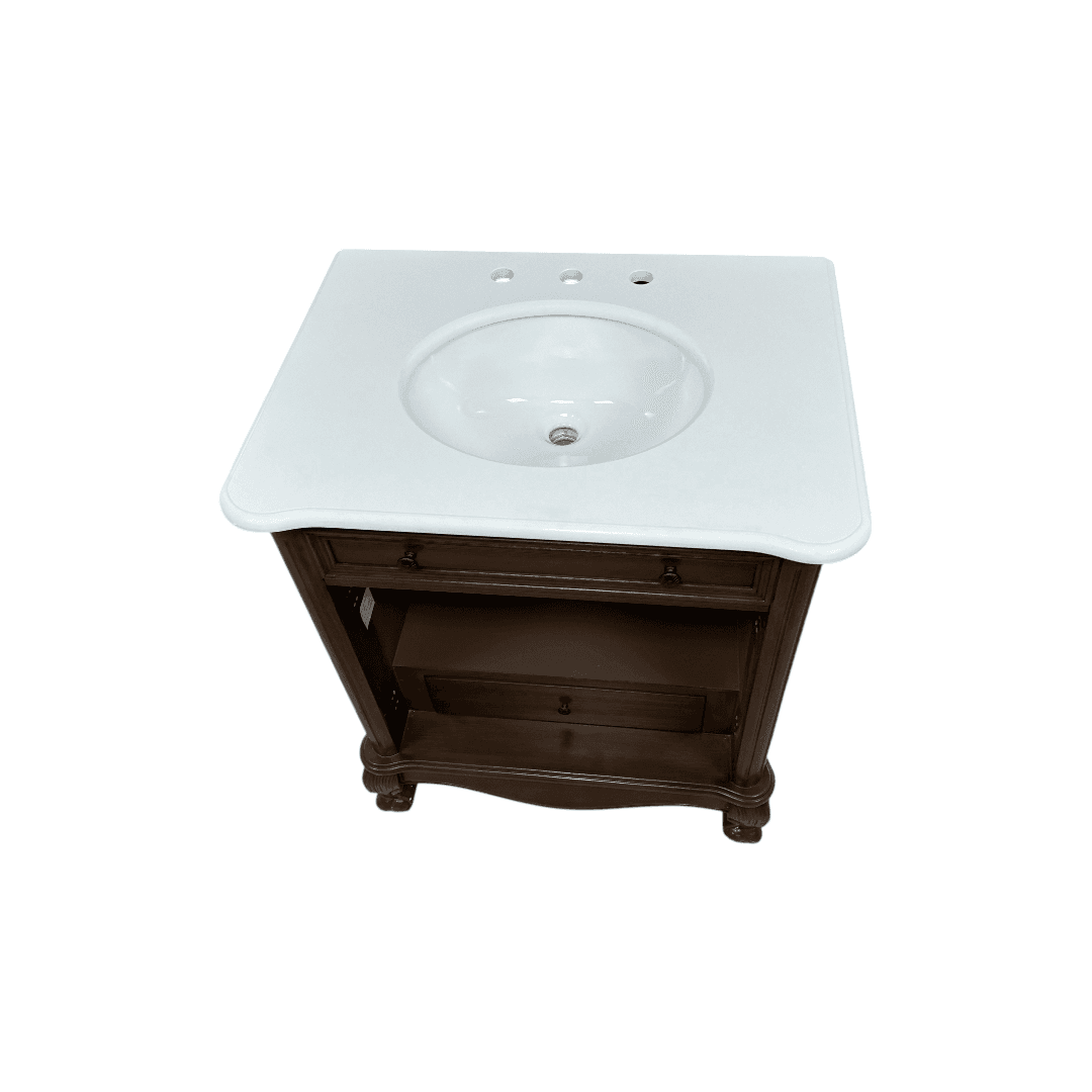 Red Barrel Studio Single Bathroom Vanity with Engineered Marble Top - Thumbnail 3