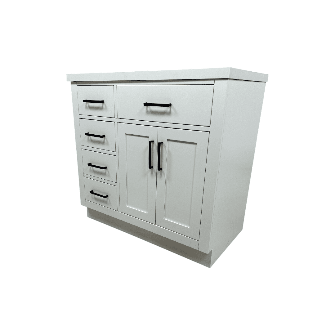 Wildon Home Tidworth Solid Wood Single Bathroom Vanity with 1.5'' Quartz Top - Thumbnail 3