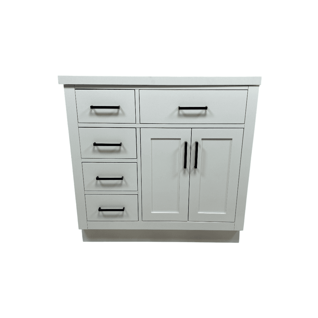 Wildon Home Tidworth Solid Wood Single Bathroom Vanity with 1.5'' Quartz Top - Thumbnail 2