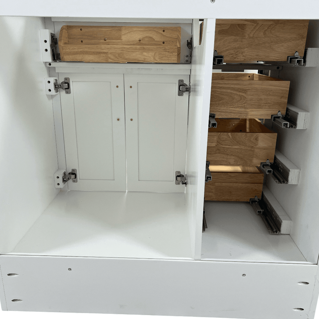 Wildon Home Tidworth Solid Wood Single Bathroom Vanity with 1.5'' Quartz Top - Thumbnail 8