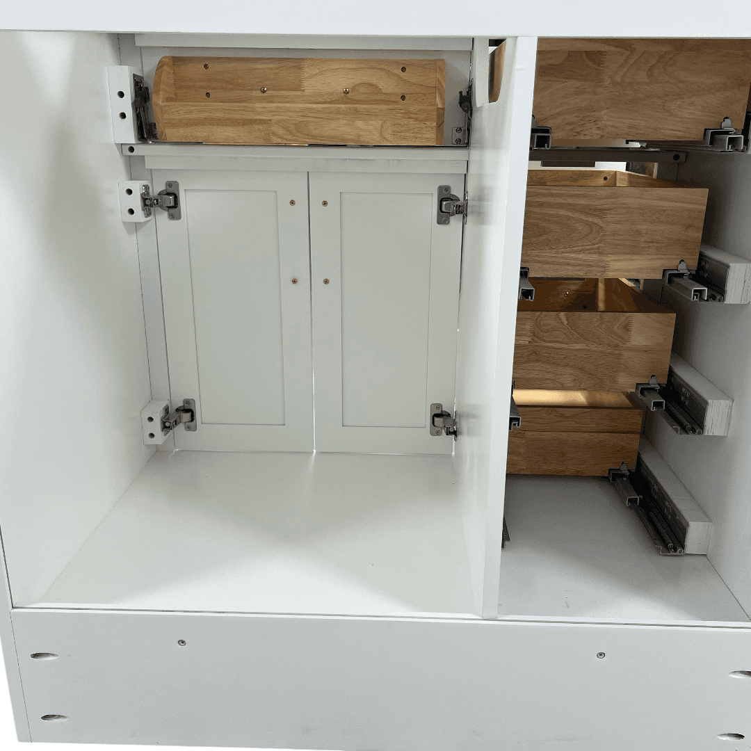 Wildon Home Tidworth Solid Wood Single Bathroom Vanity with 1.5'' Quartz Top - Thumbnail 7