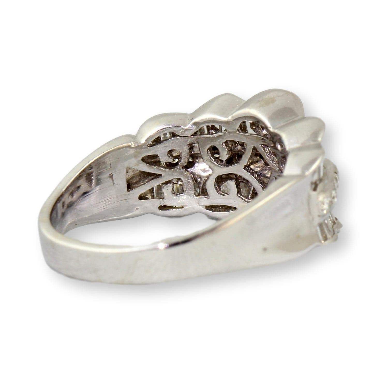 Elegant Three Row .75ctw Diamond Scalloped 14K Band - Size 5.75 - 6 - Thumbnail 5