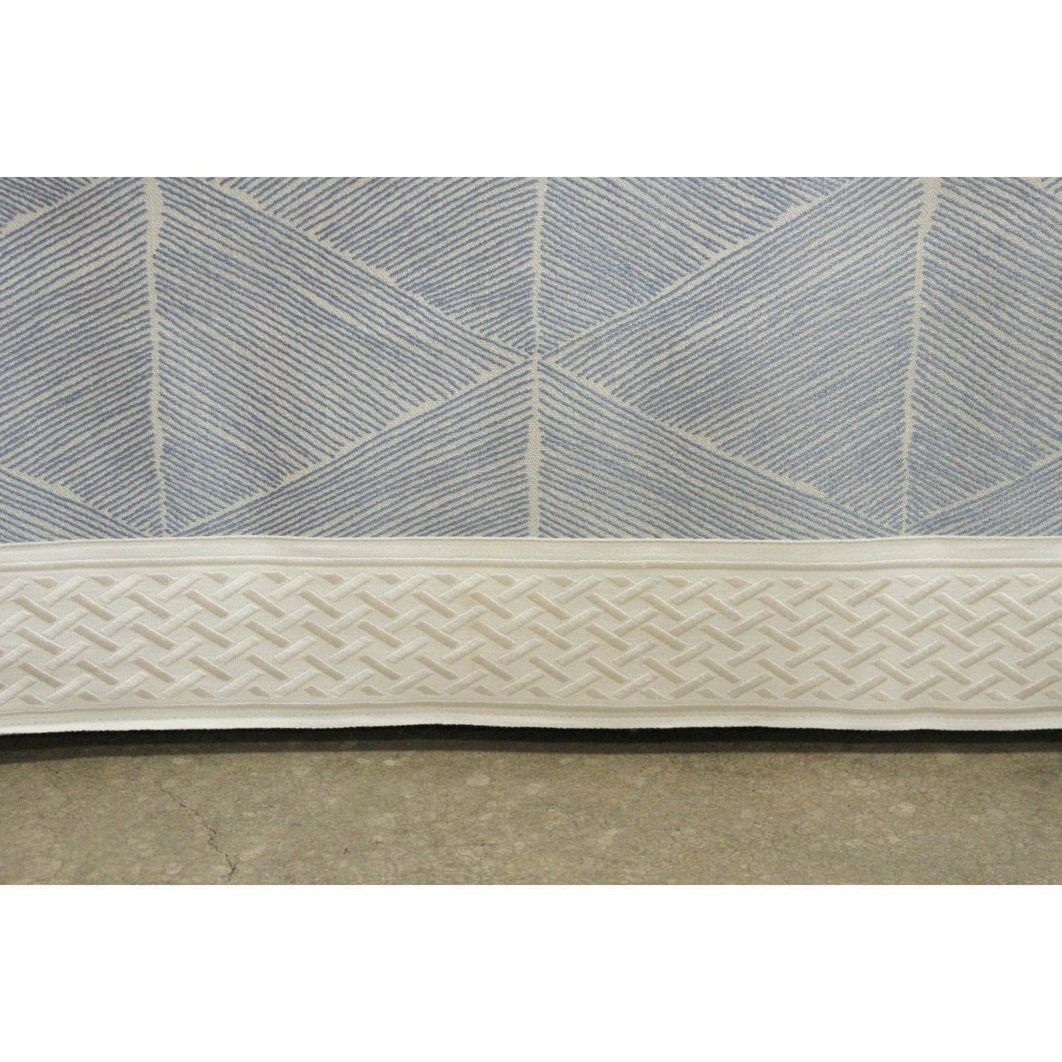 Skirted Ottoman - Blue & White - Thumbnail 4
