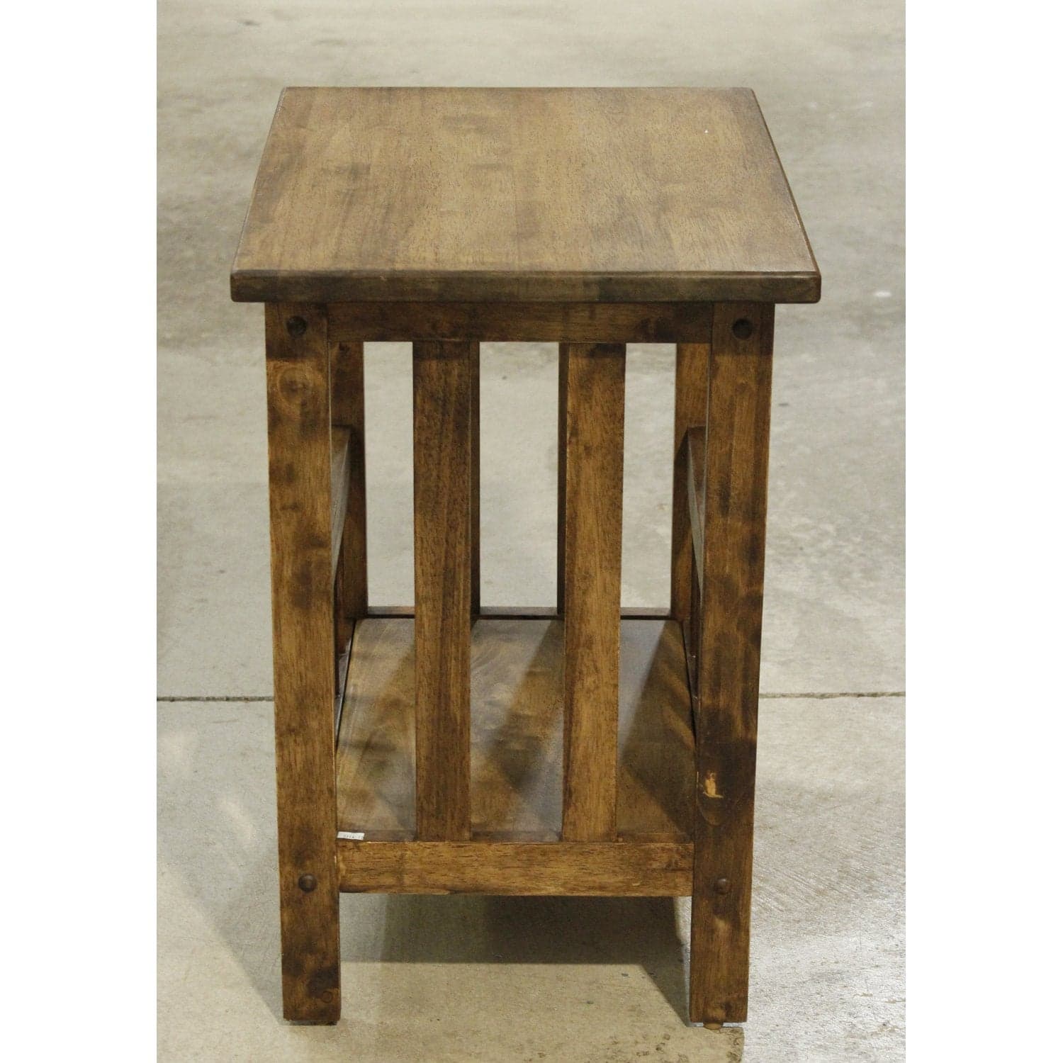Narrow End Table w/Shelf Below - Dark Oak - Thumbnail 2