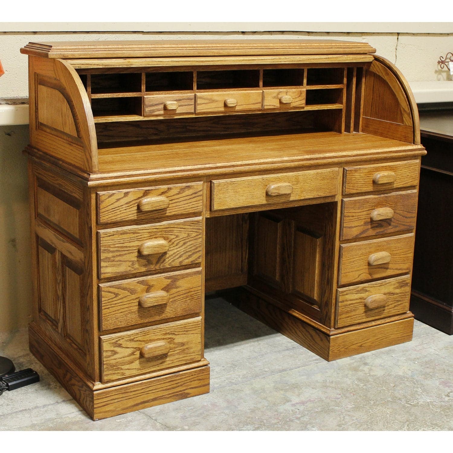 Oak Rolltop Desk - Oak - Thumbnail 4