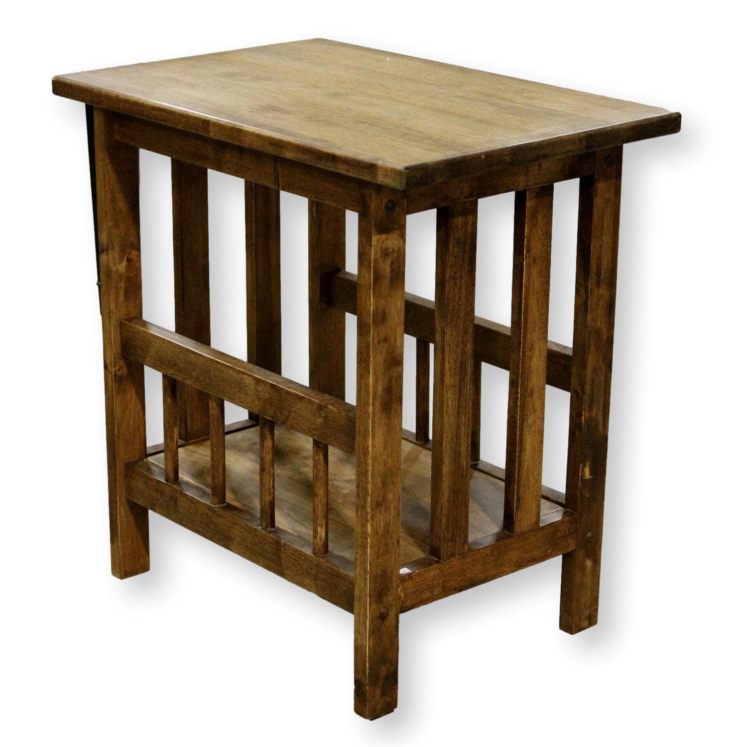 Narrow End Table w/Shelf Below - Dark Oak - Image 1