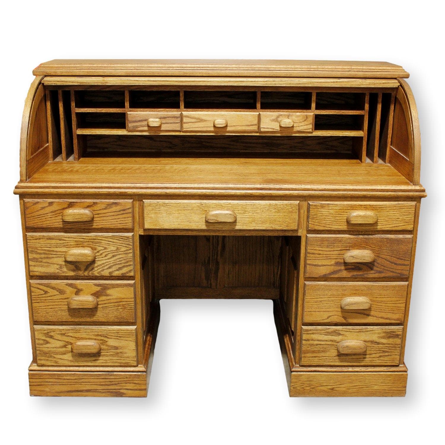 Oak Rolltop Desk - Oak - Image 1