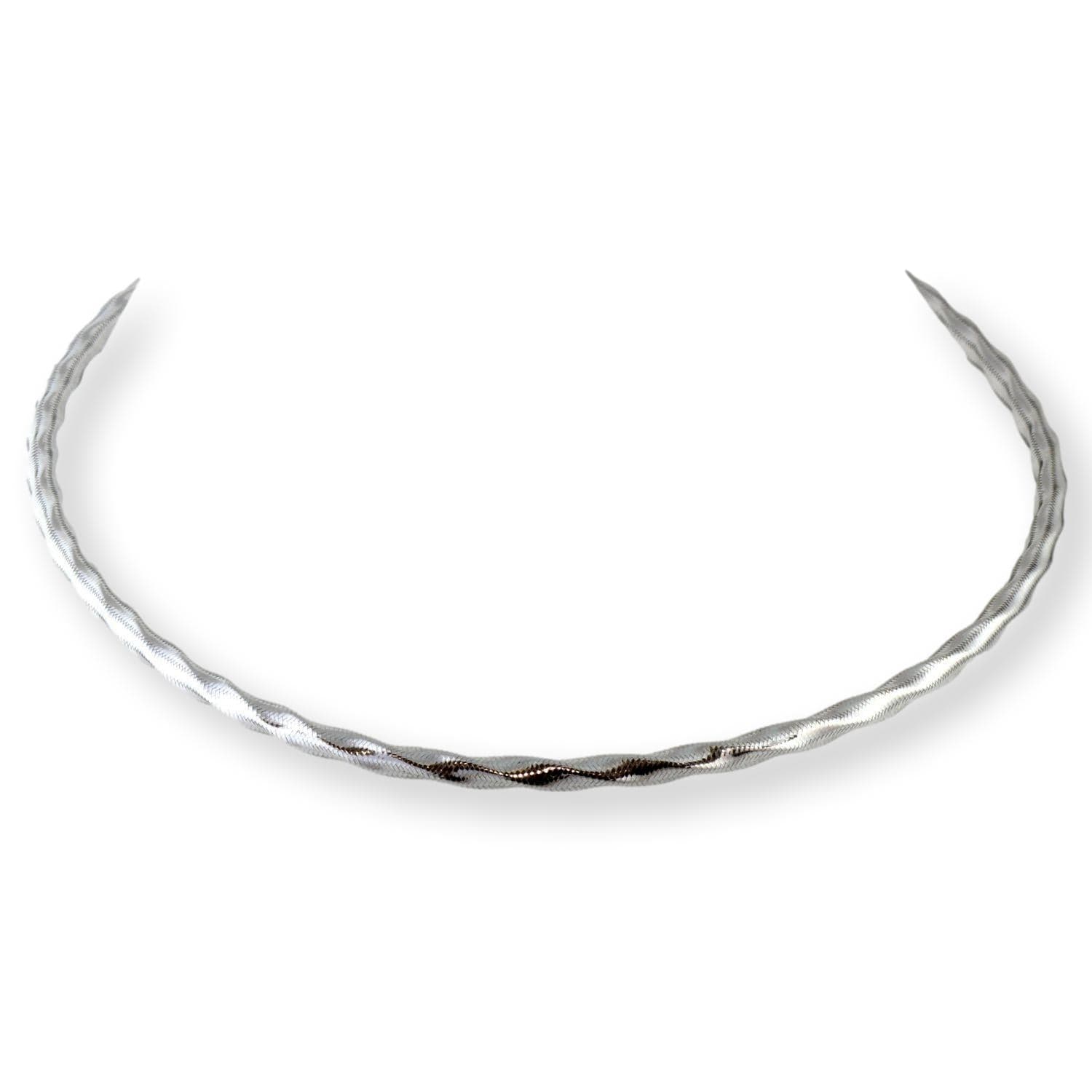 Italian 14K White Gold Twisted 4mm(w) Rope Mesh 18" Necklace - 18 in - Image 1