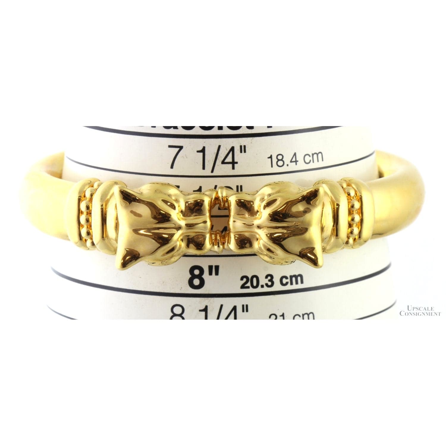 Italian Hinged Panther Bracelet - Durable 18K Gold over Resin - Size 7.5 - 8.5 - Thumbnail 3