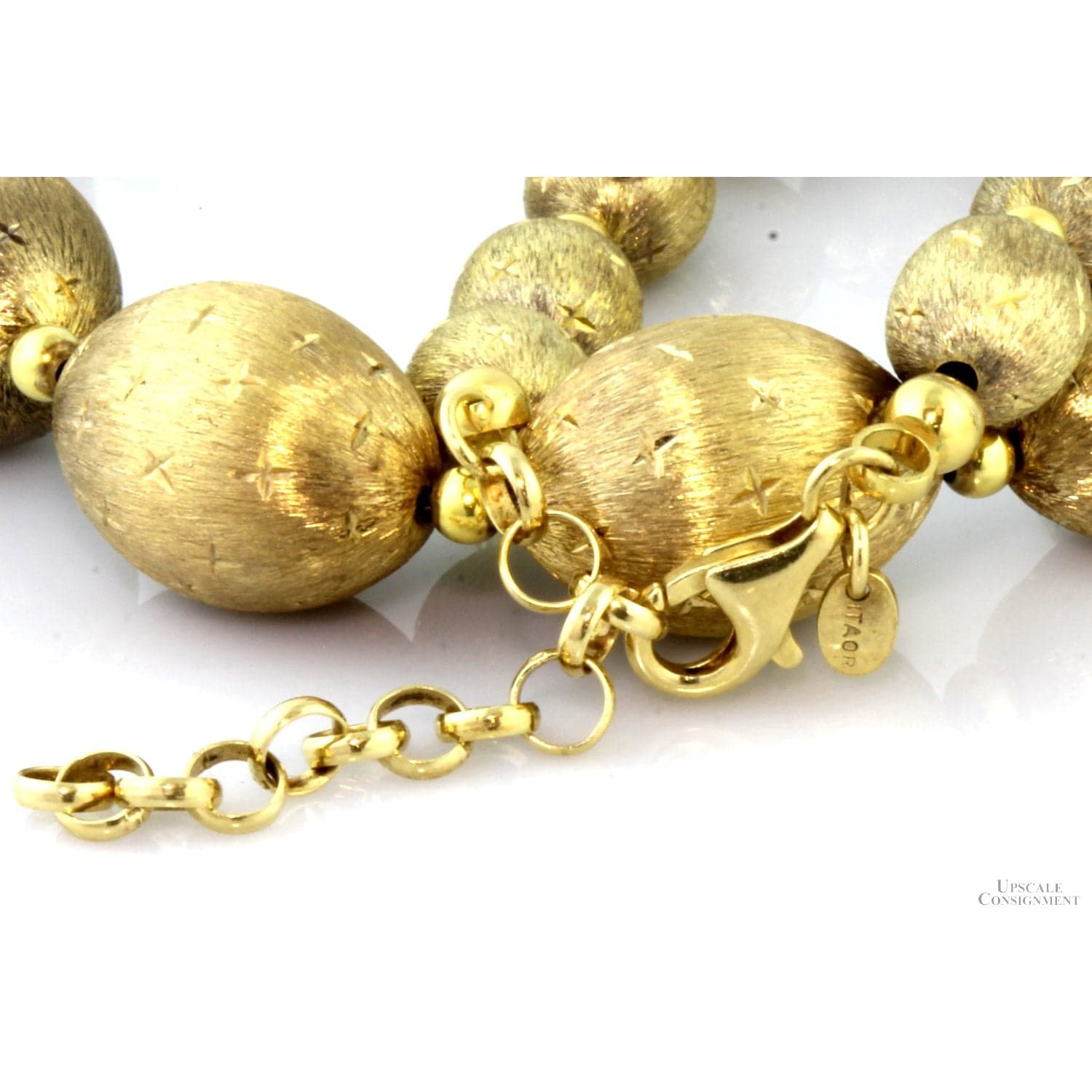 Italian Embraced Stardust Bead Necklace - 14K Gold Vermeil - 18" + 2" Extender - Thumbnail 3
