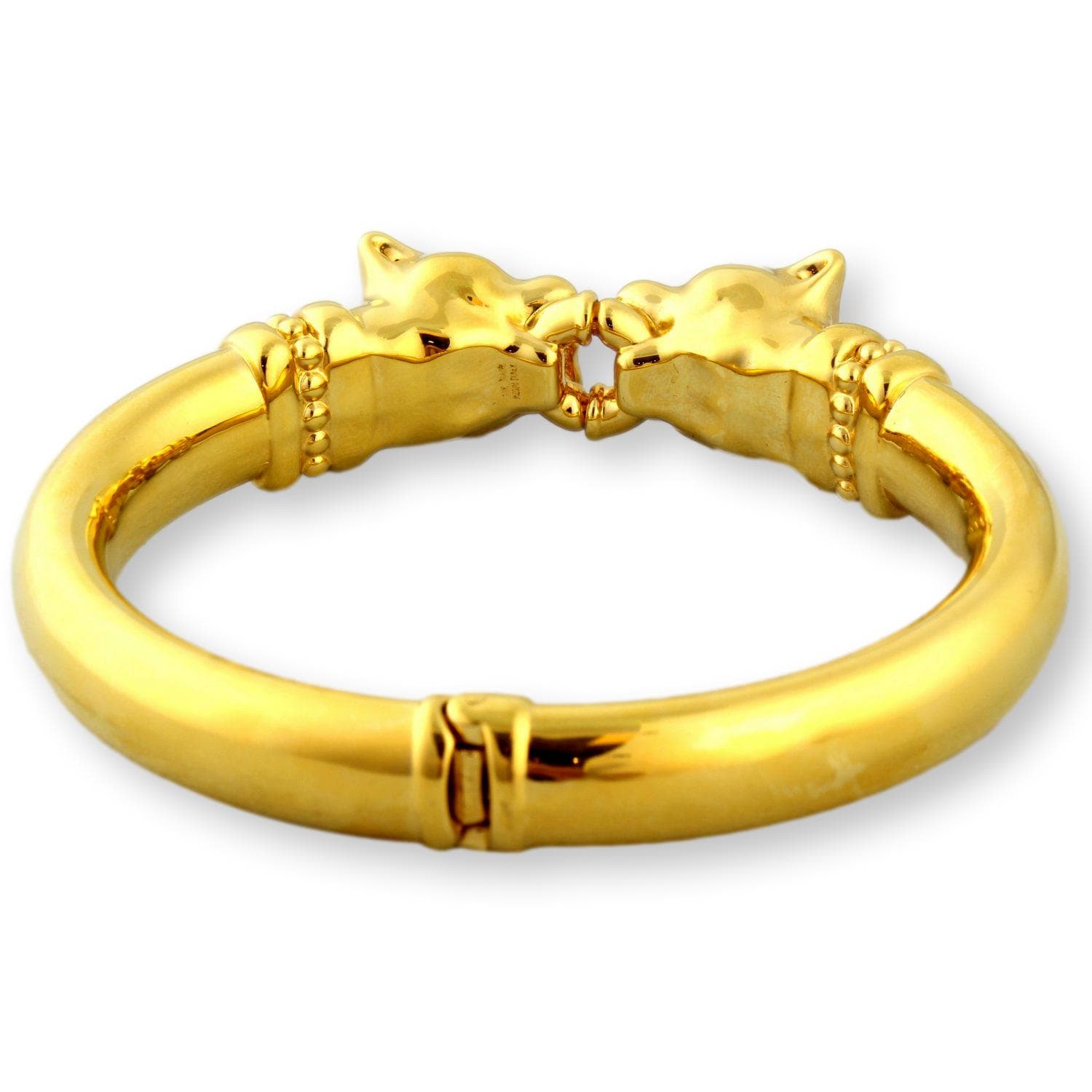 Italian Hinged Panther Bracelet - Durable 18K Gold over Resin - Size 7.5 - 8.5 - Thumbnail 5