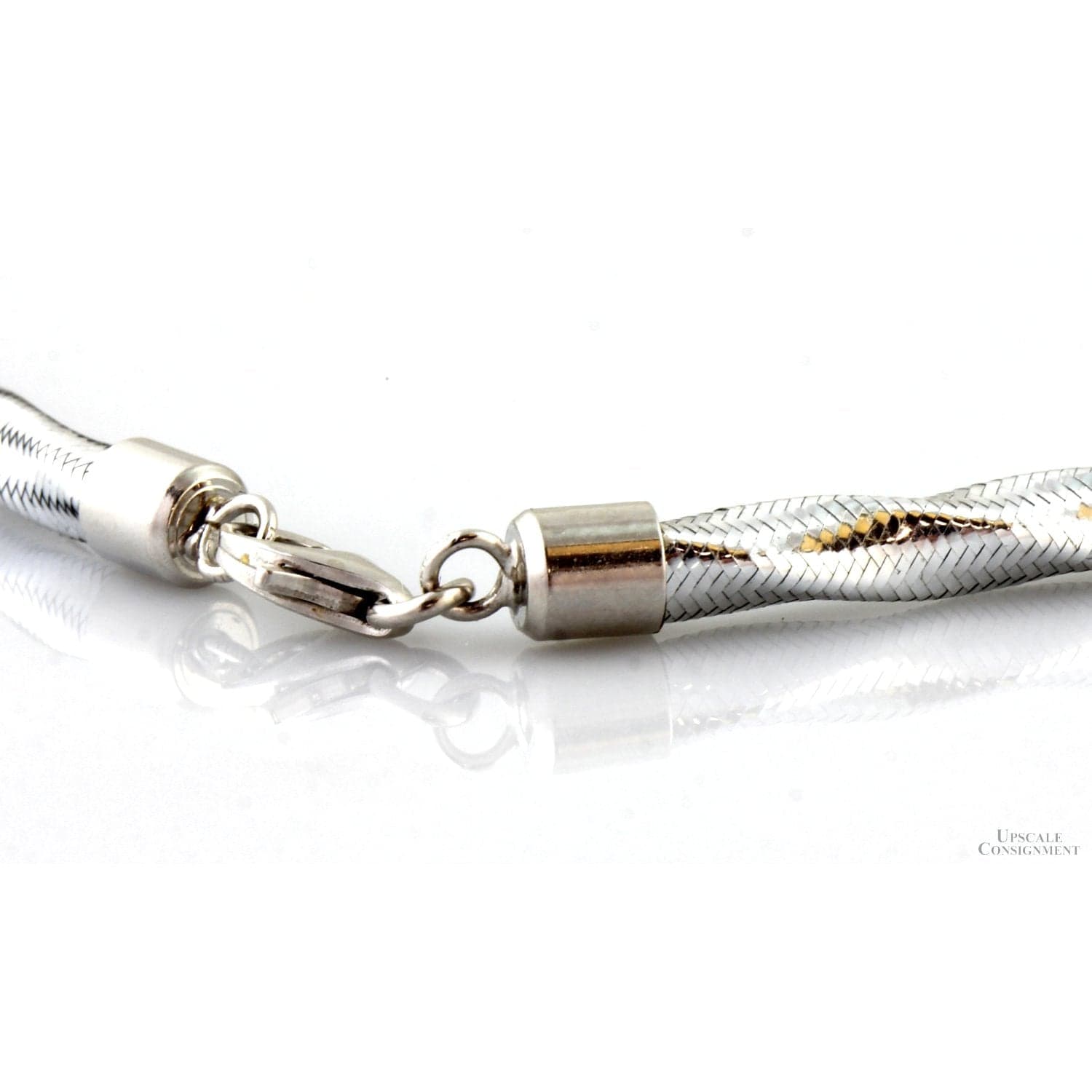 Italian 14K White Gold Twisted 4mm(w) Rope Mesh 18" Necklace - 18 in - Thumbnail 2