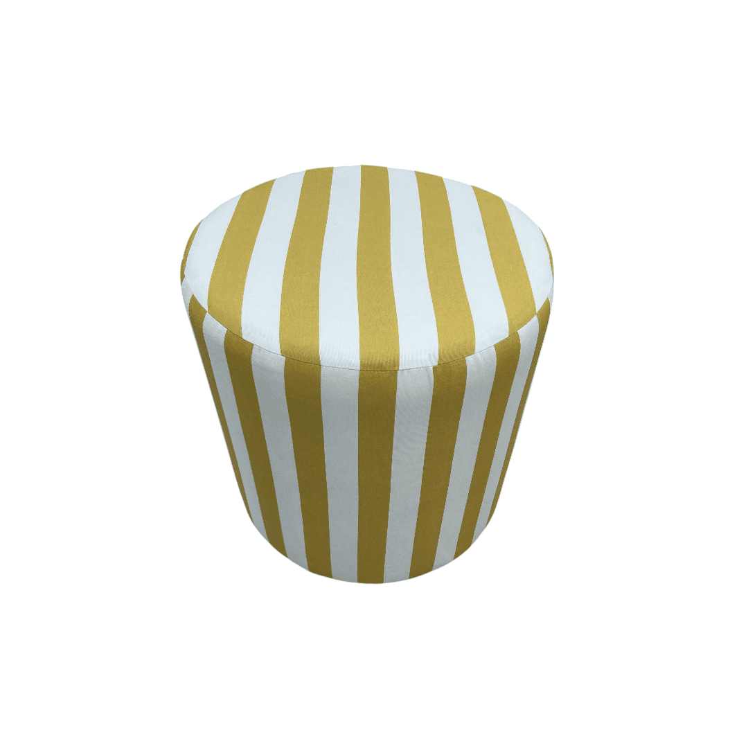 The Inside Drum Ottoman - Citrine Cabana Stripe - Thumbnail 3