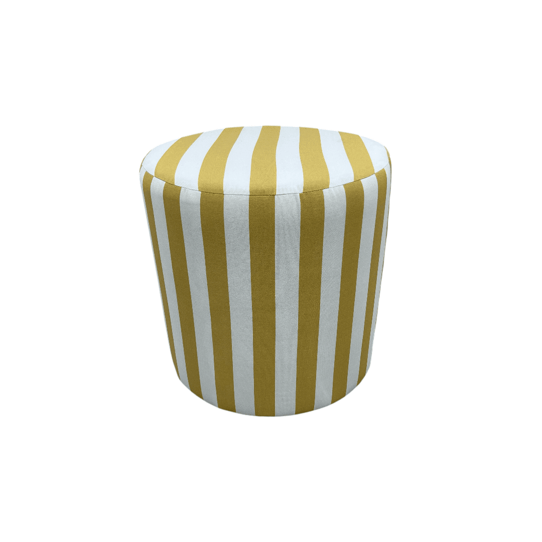 The Inside Drum Ottoman - Citrine Cabana Stripe - Thumbnail 4