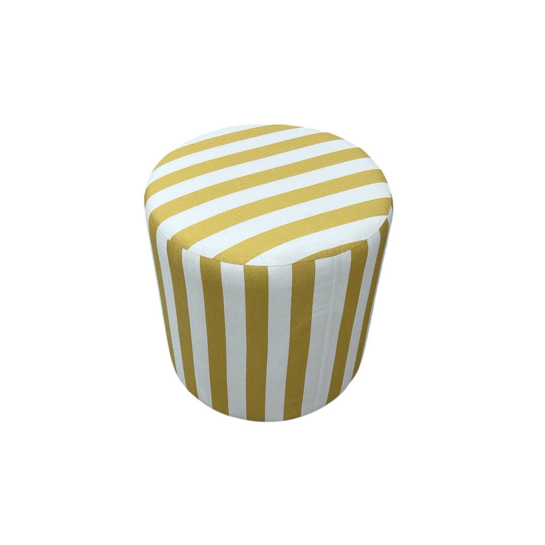 The Inside Drum Ottoman - Citrine Cabana Stripe - Thumbnail 5