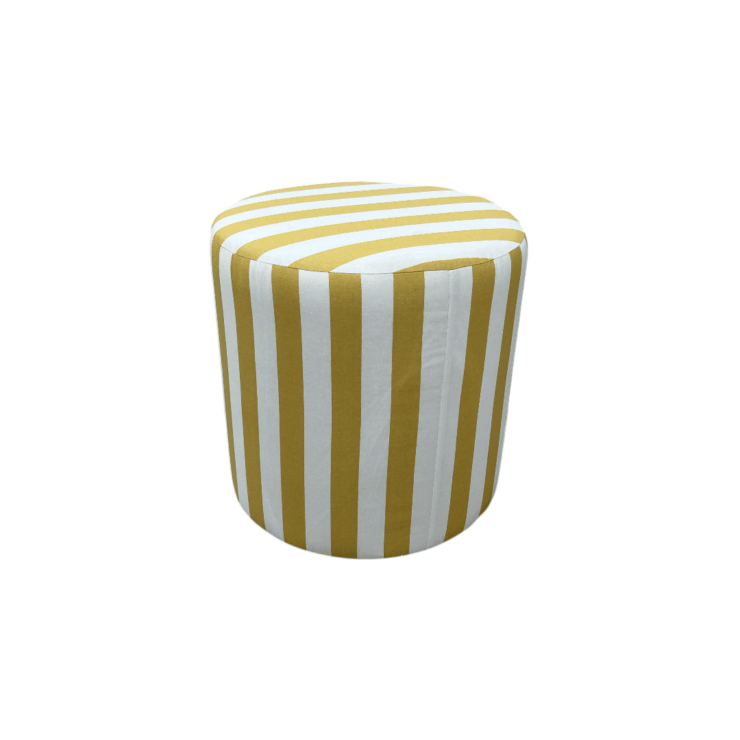 The Inside Drum Ottoman - Citrine Cabana Stripe - Thumbnail 6