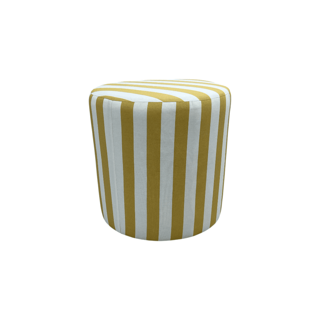 The Inside Drum Ottoman - Citrine Cabana Stripe - Thumbnail 8