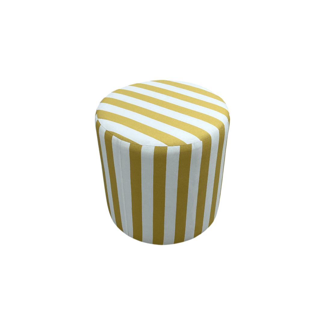The Inside Drum Ottoman - Citrine Cabana Stripe - Thumbnail 7