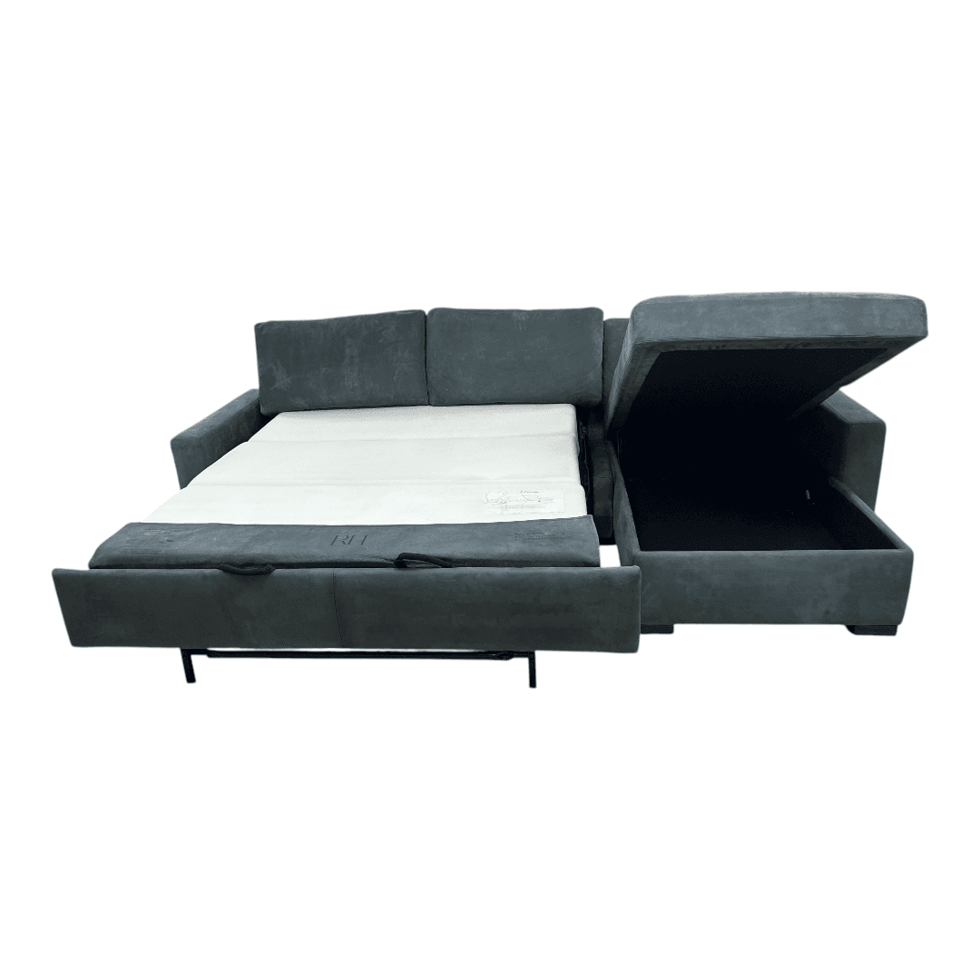 Restoration Hardware Maxwell Queen Sleeper Right-Arm Chaise Sectional Sofa in Italian Venetto Leather - Thumbnail 20