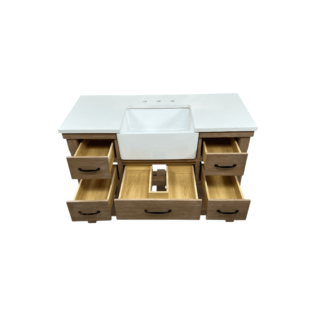 Sudio Design Wesley 48″ Weathered Natural Vanity with Ariston White Top - Thumbnail 18