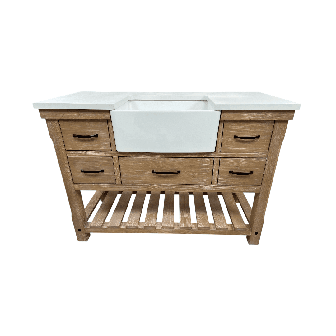 Sudio Design Wesley 48″ Weathered Natural Vanity with Ariston White Top - Thumbnail 12