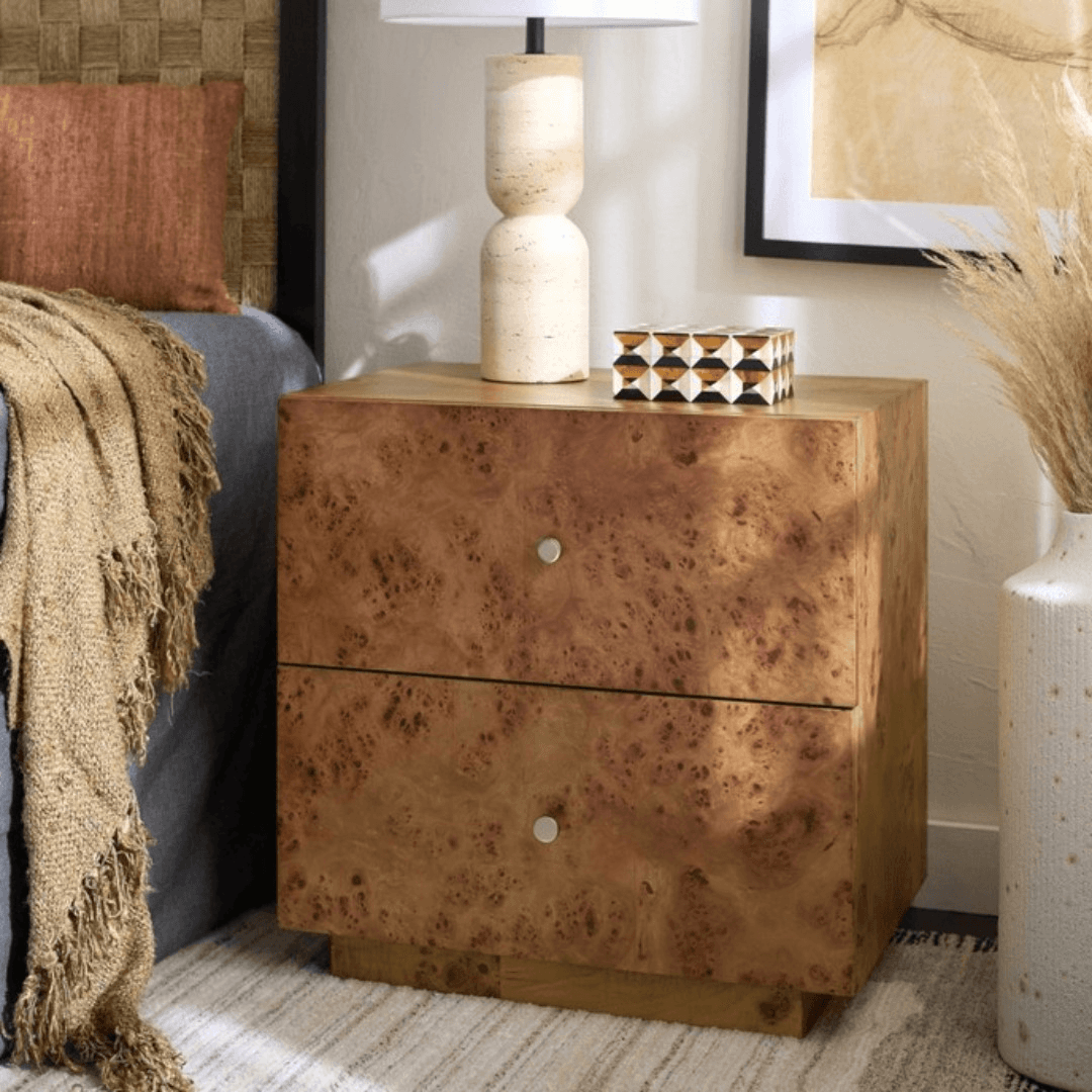 Safavieh Tahan 2 Drawer Nightstand - Natural - Image 1