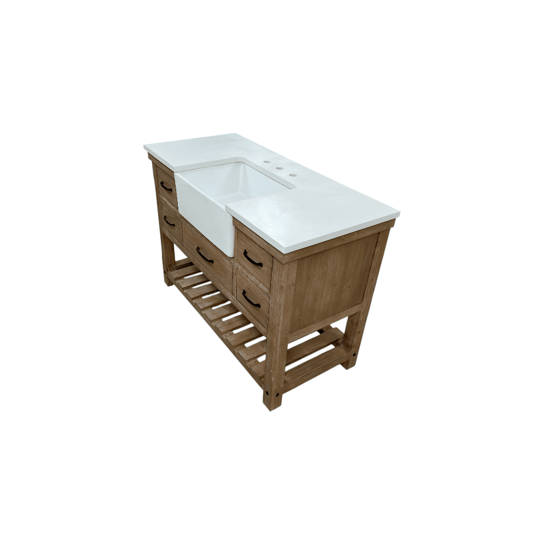 Sudio Design Wesley 48″ Weathered Natural Vanity with Ariston White Top - Thumbnail 5