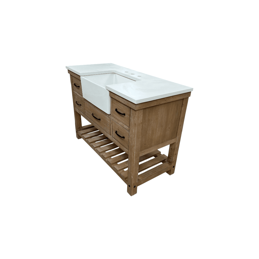 Sudio Design Wesley 48″ Weathered Natural Vanity with Ariston White Top - Thumbnail 6
