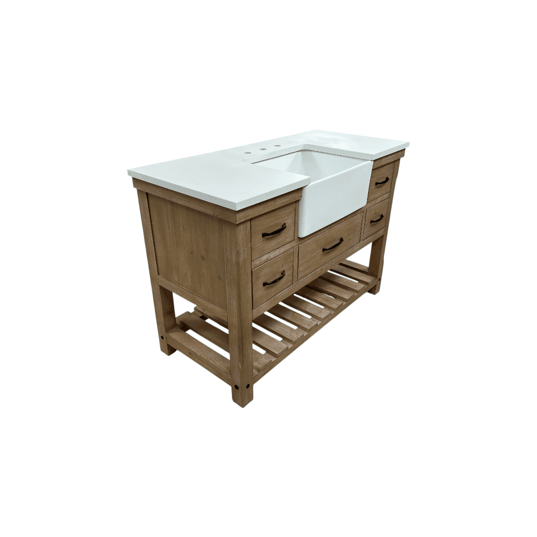 Sudio Design Wesley 48″ Weathered Natural Vanity with Ariston White Top - Thumbnail 10