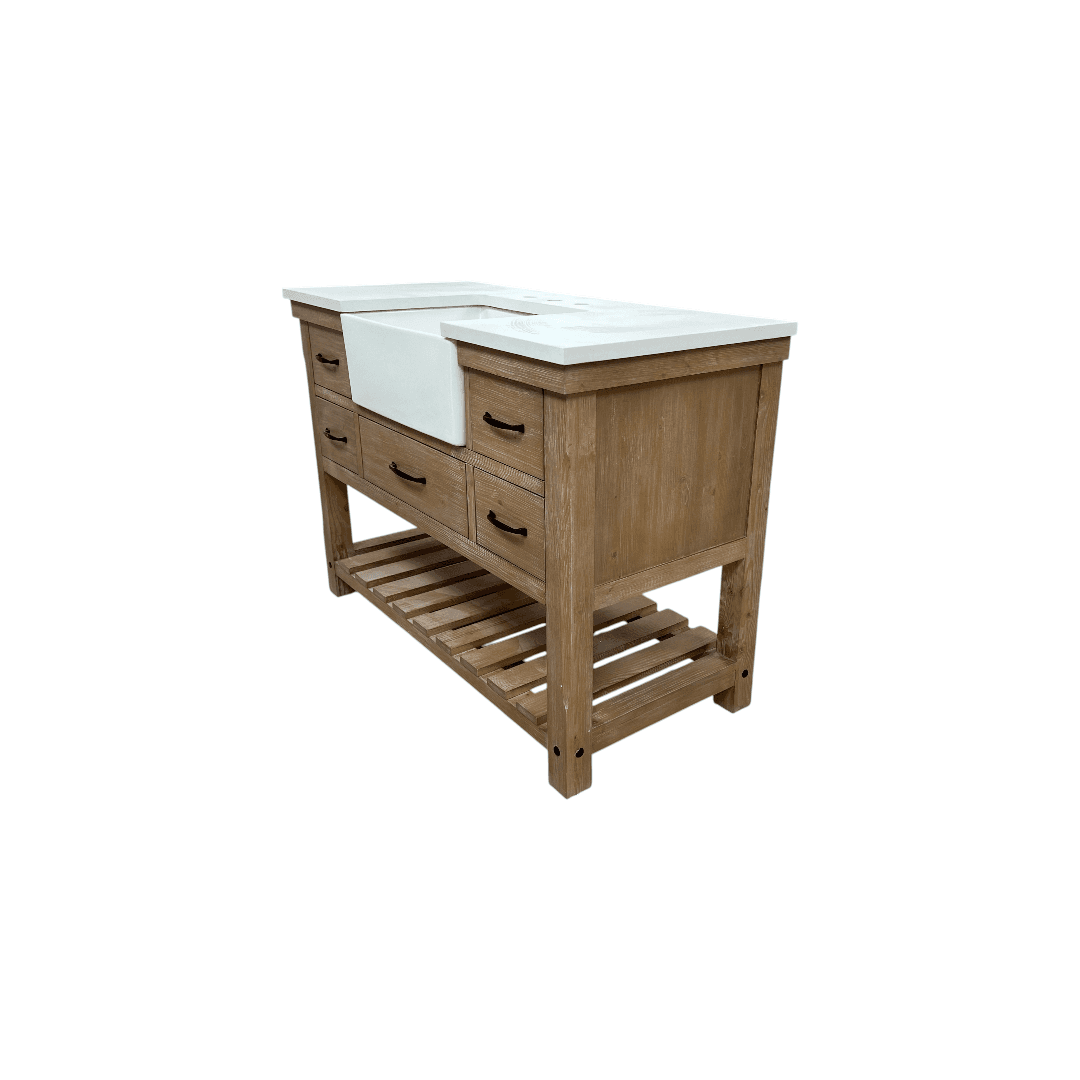 Sudio Design Wesley 48″ Weathered Natural Vanity with Ariston White Top - Thumbnail 7