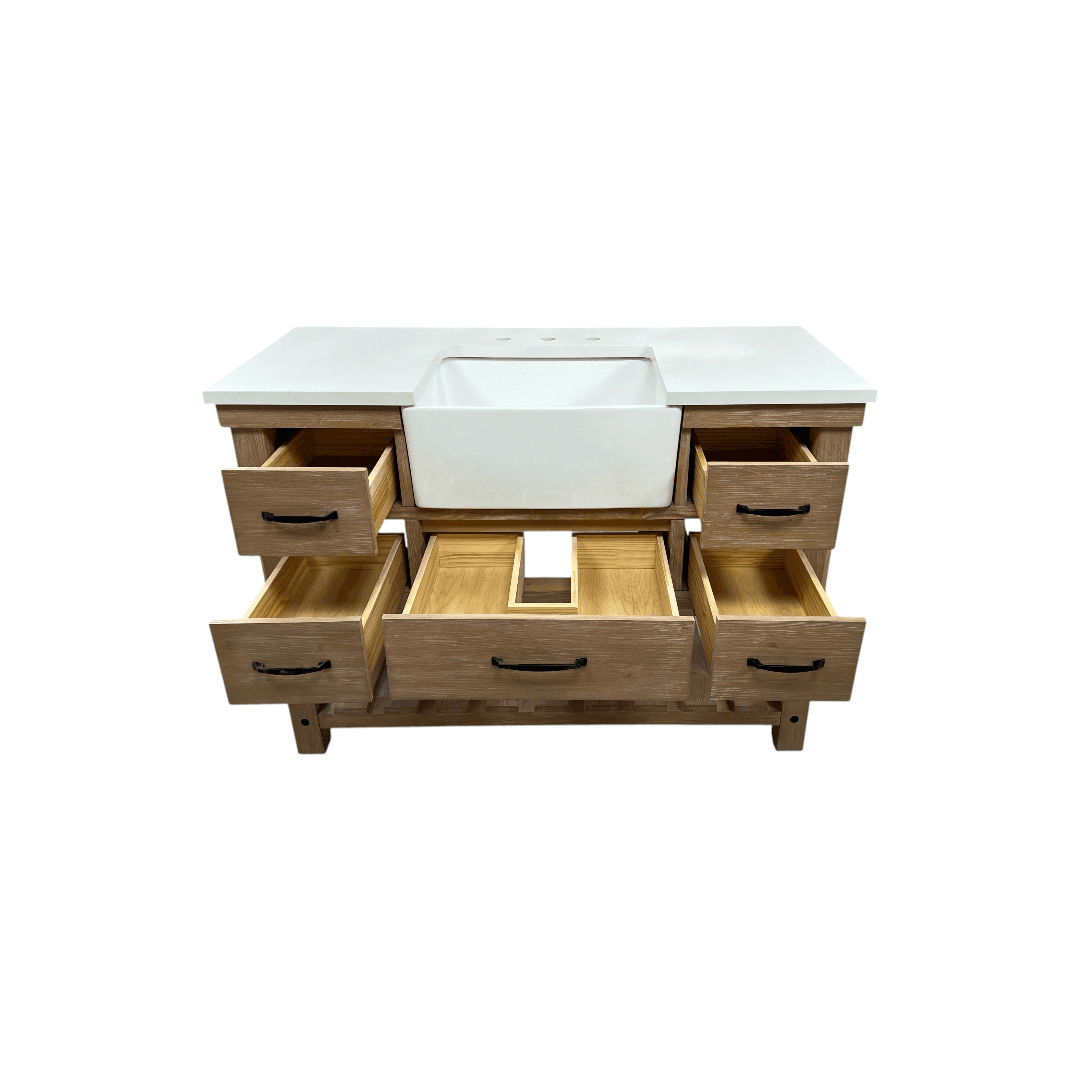 Sudio Design Wesley 48″ Weathered Natural Vanity with Ariston White Top - Thumbnail 19