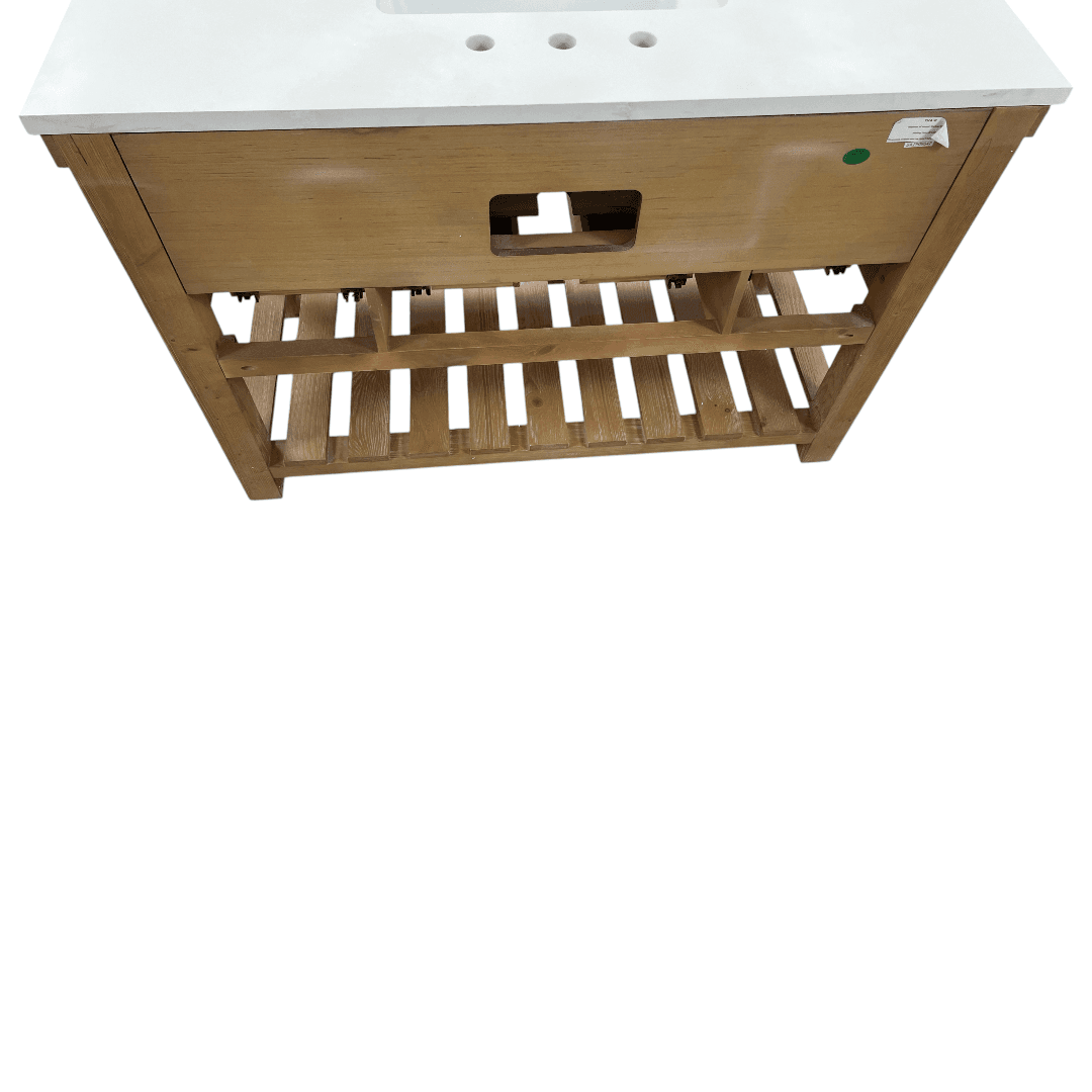 Sudio Design Wesley 48″ Weathered Natural Vanity with Ariston White Top - Thumbnail 14