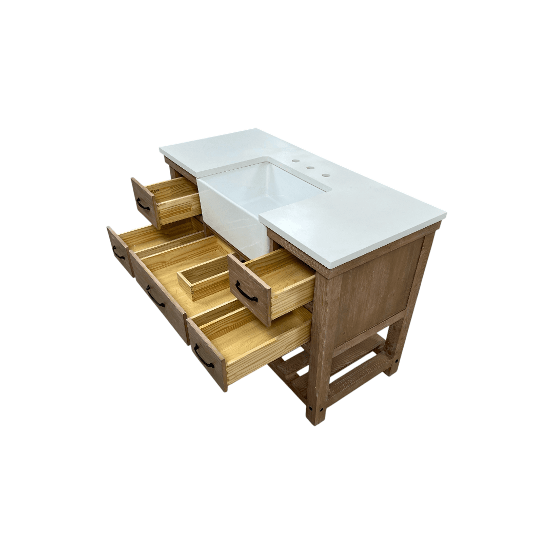 Sudio Design Wesley 48″ Weathered Natural Vanity with Ariston White Top - Thumbnail 20