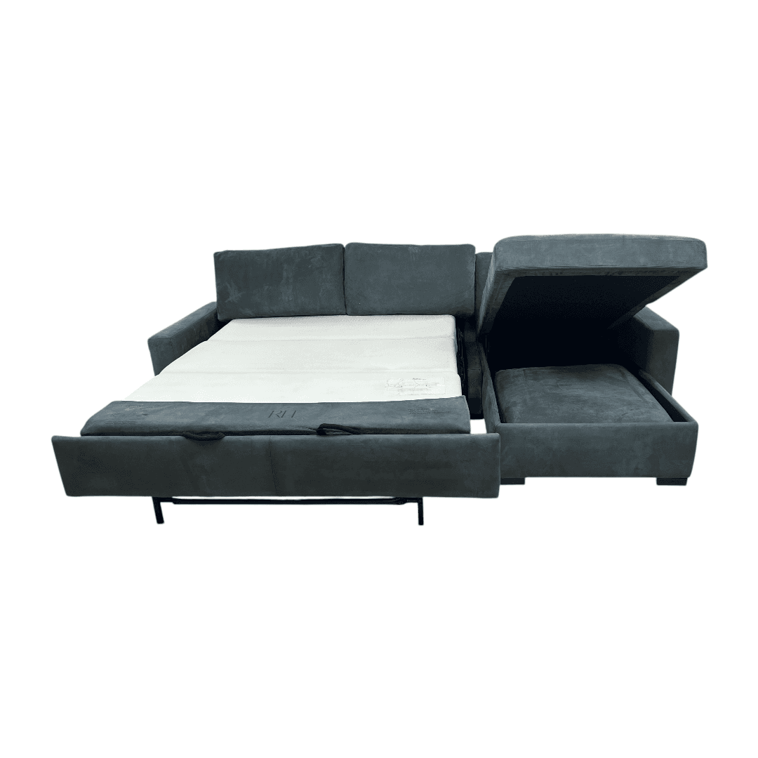 Restoration Hardware Maxwell Queen Sleeper Right-Arm Chaise Sectional Sofa in Italian Venetto Leather - Thumbnail 21