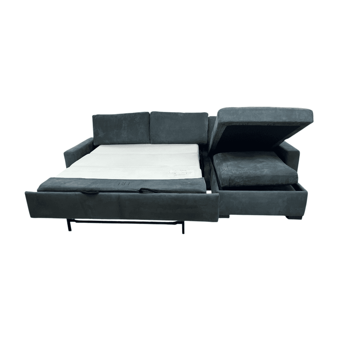 Restoration Hardware Maxwell Queen Sleeper Right-Arm Chaise Sectional Sofa in Italian Venetto Leather - Thumbnail 22