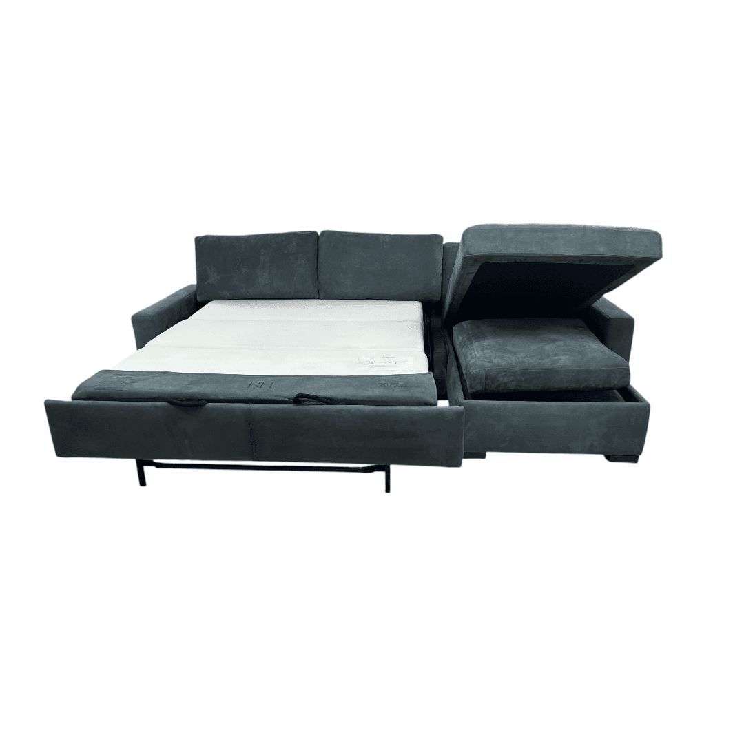 Restoration Hardware Maxwell Queen Sleeper Right-Arm Chaise Sectional Sofa in Italian Venetto Leather - Thumbnail 23