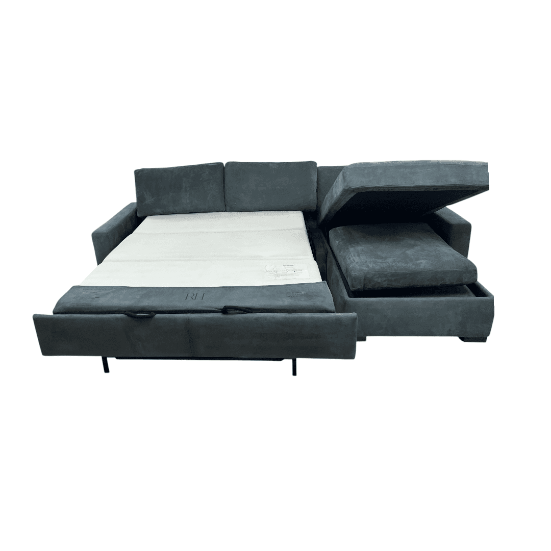 Restoration Hardware Maxwell Queen Sleeper Right-Arm Chaise Sectional Sofa in Italian Venetto Leather - Thumbnail 24