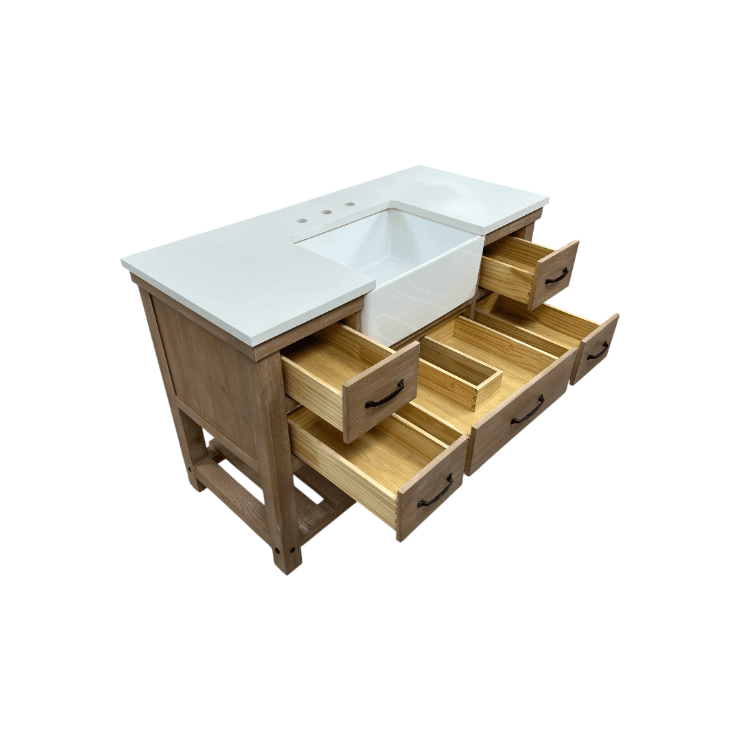 Sudio Design Wesley 48″ Weathered Natural Vanity with Ariston White Top - Thumbnail 22