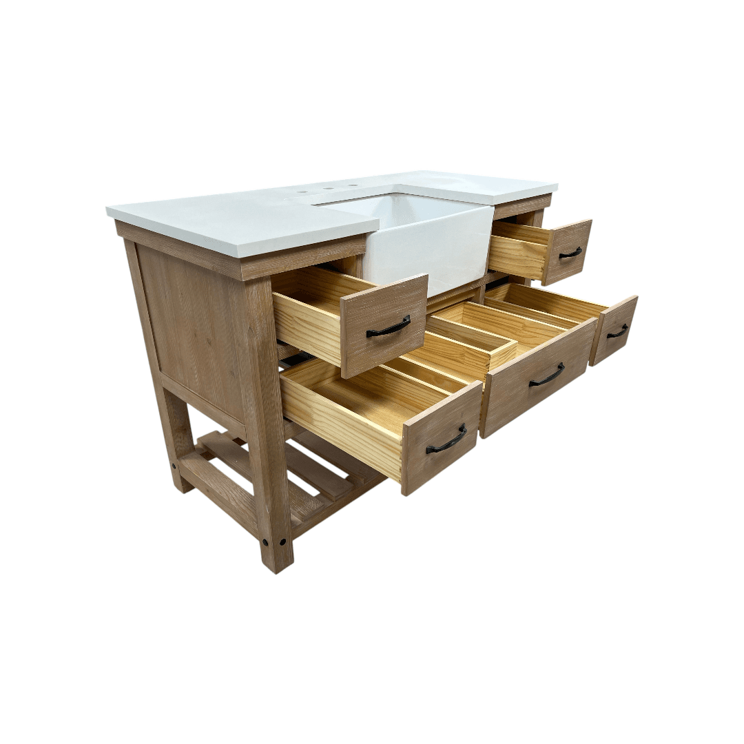 Sudio Design Wesley 48″ Weathered Natural Vanity with Ariston White Top - Thumbnail 23